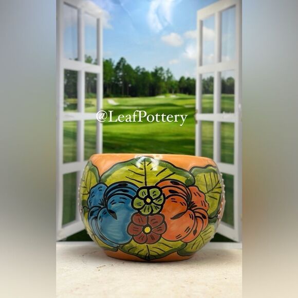 Aurelia Talavera Handmade Multi Colored Ceramic Planter Pot - Picture 4 of 9